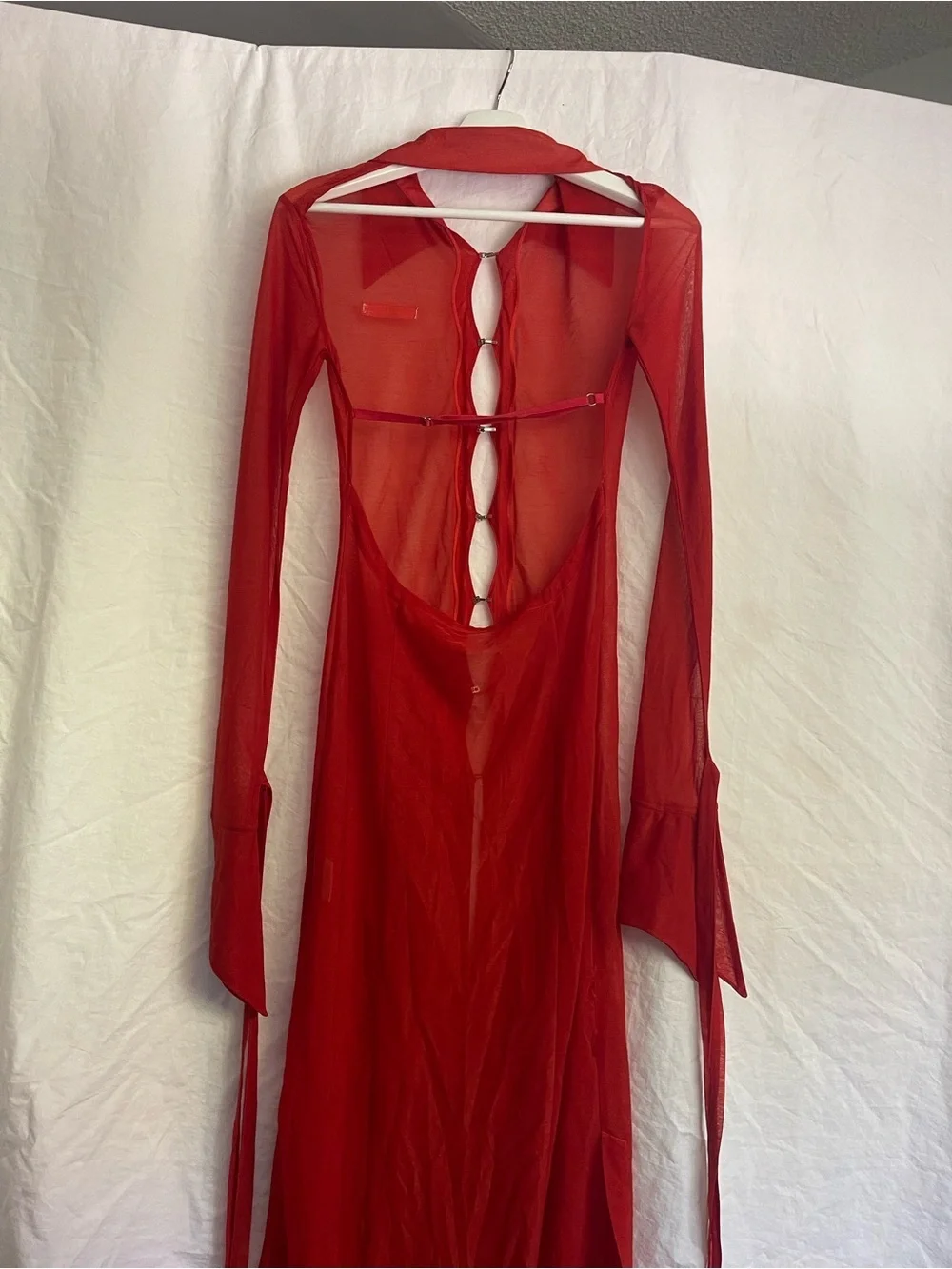 DIDU SSENSE exclusive Sheer Mesh Midi Dress Avant Garde Cyber Y2K Luxury Size S